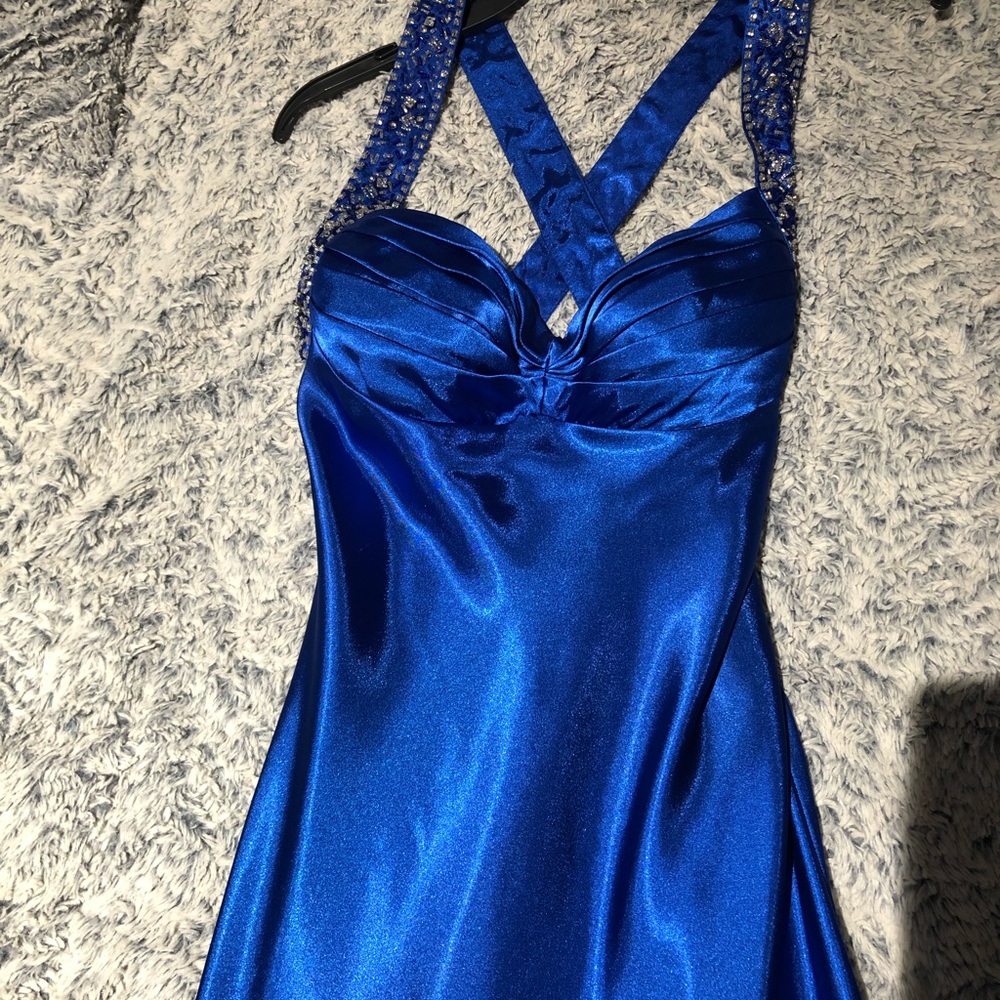 Blue Silk Formal Dress